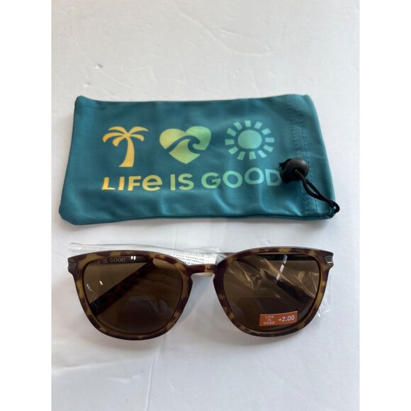 Life is Good Nixie Oval Reading Glasses +2.00 UVA UVB Protection Tortoise NEW - Picture 5 of 5